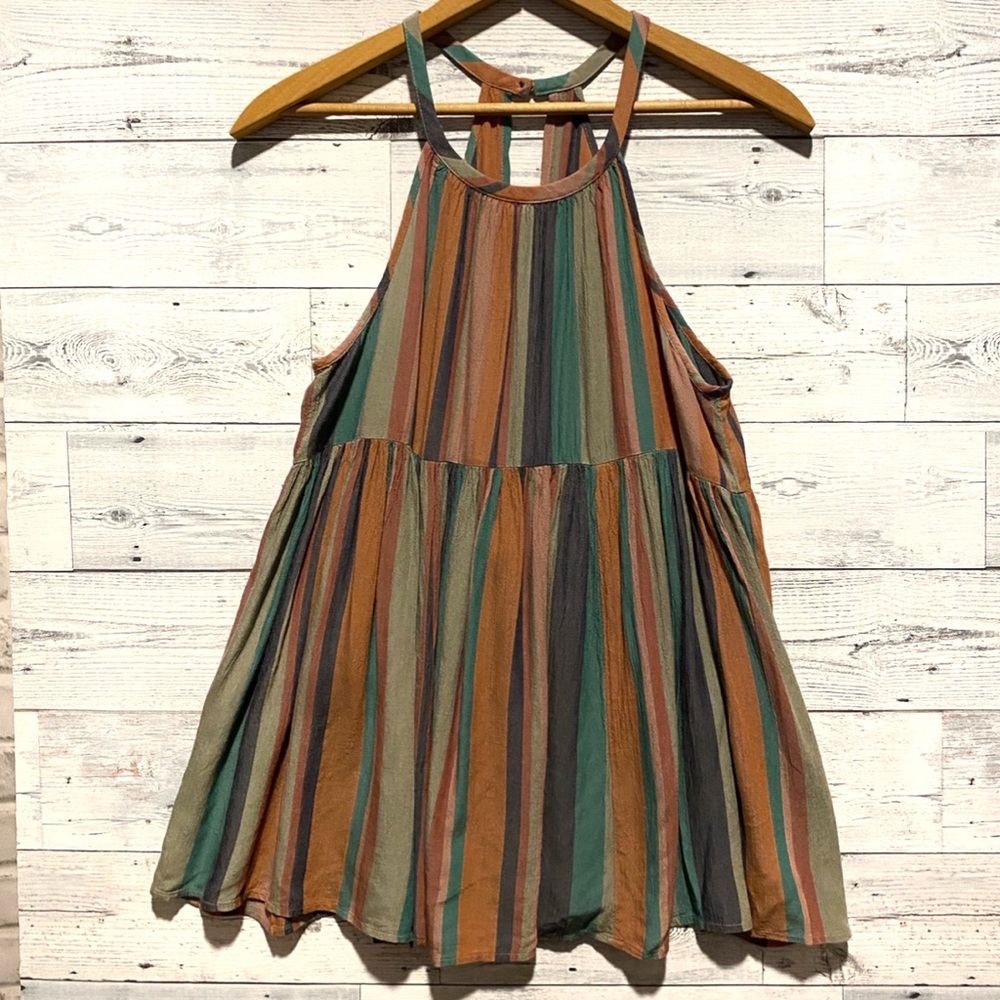 American Eagle - Striped Halter Tank Top - Relaxed Fit - Sleeveless Top